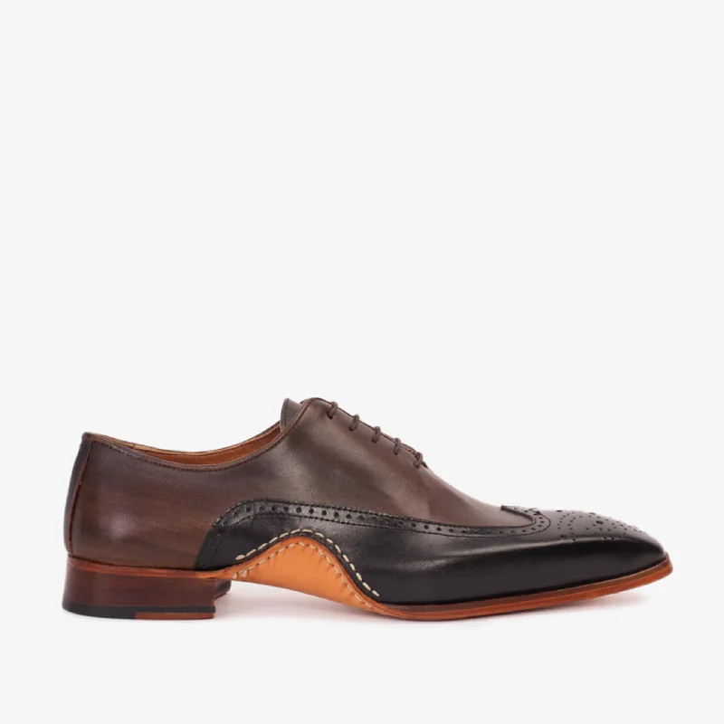 Men's Shock-Absorbing Shoes The Royal Hand Craft Black & Brown Wingtip Oxford Men Shoe Men's Shock-Absorbing Shoes The Royal Hand Craft Black & Brown Wingtip Oxford Men Shoe