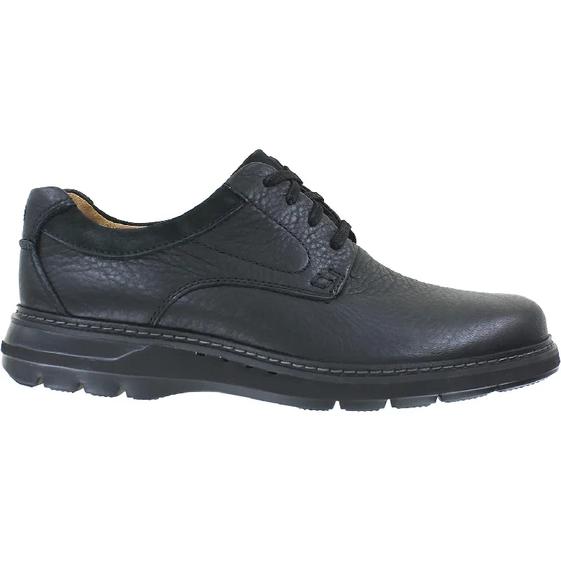 Men's Durable Boots Men's Clarks Un Ramble Lo Black Leather