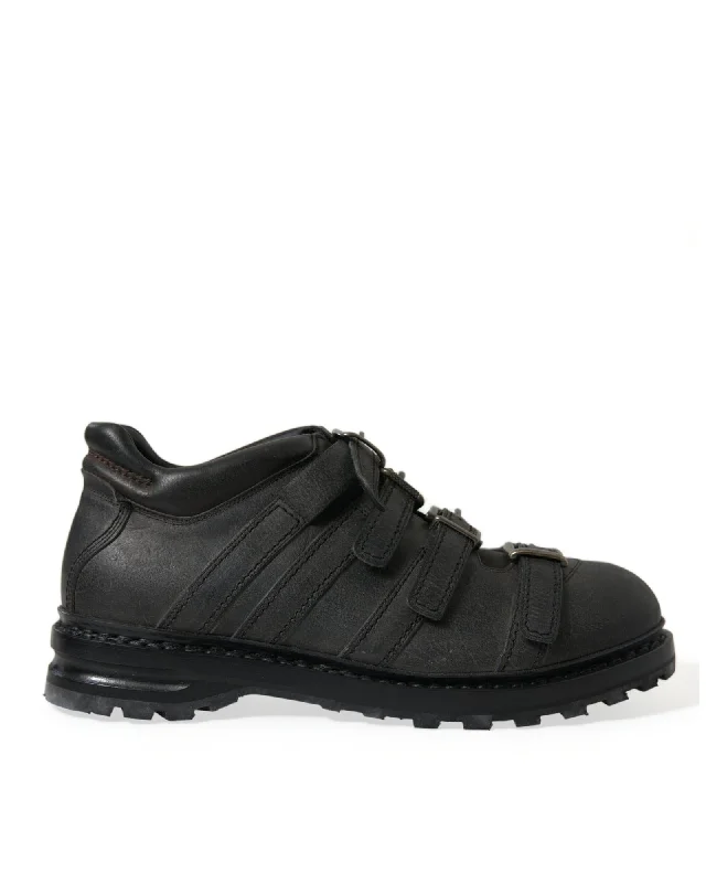 Men's Shock-Absorbing Boots Dolce & Gabbana  Black Leather Boots for Men