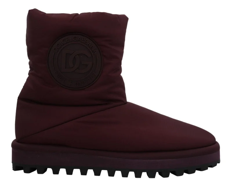 Men's Sporty Shoes Dolce & Gabbana Elegant Bordeaux Mid Calf Men's Boots