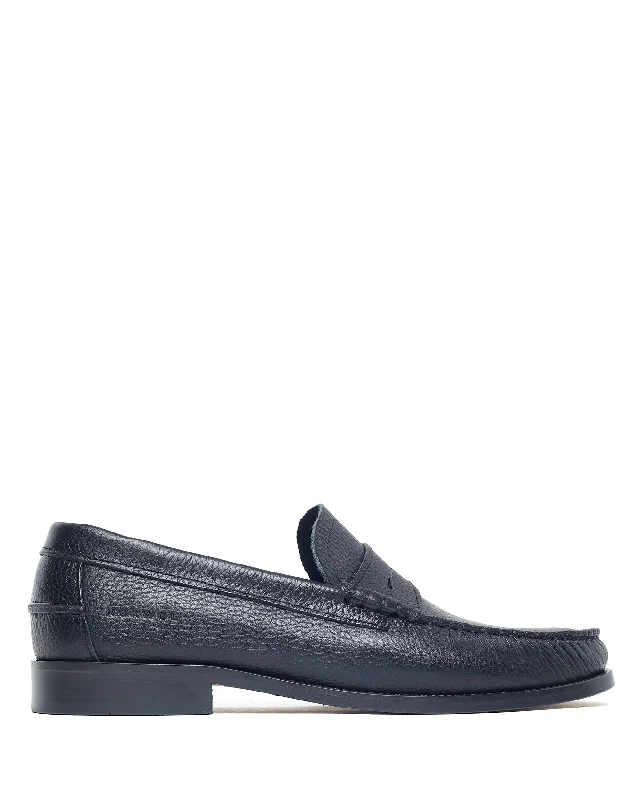 Men's Elegant Shoes Punch Leather Black/Black Sole