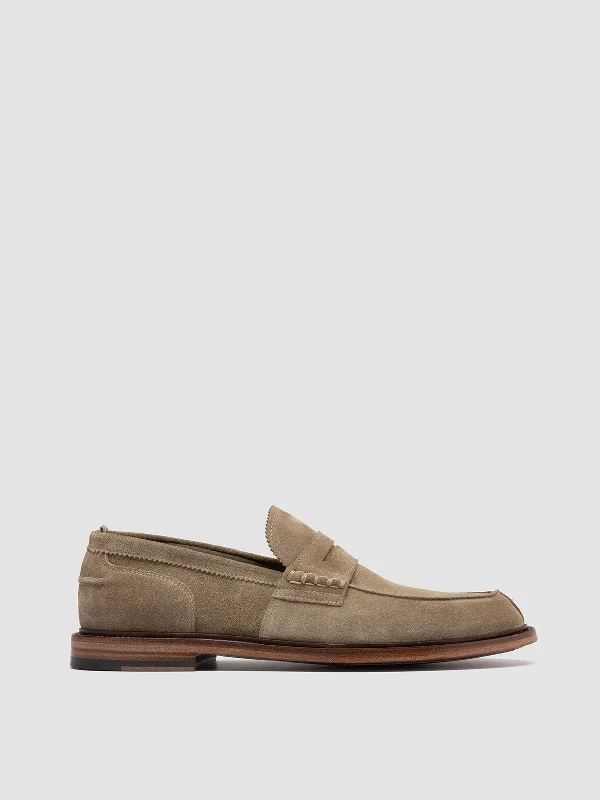 Exclusive Online Offers On Fashionable Shoes SAX 001 - Taupe Suede Penny Loafers