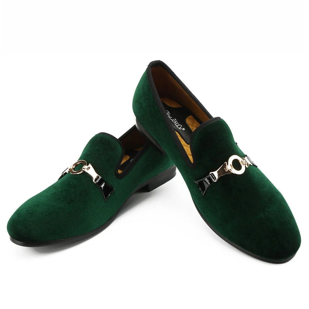 Men's Supportive Shoes Men's European American Style Velvet Slip-On Gold Buckle Party Loafers Men's Supportive Shoes Men's European American Style Velvet Slip-On Gold Buckle Party Loafers