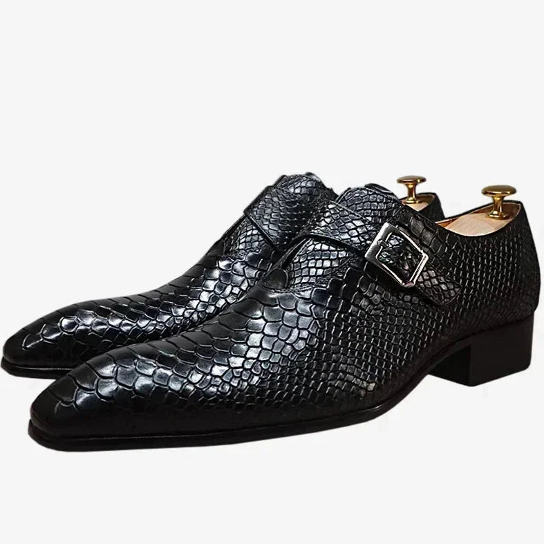 Men's Handcrafted Boots Men's Luxury Snake Skin Pattern Monk Strap Formal Wedding Dress Shoes Men's Handcrafted Boots Men's Luxury Snake Skin Pattern Monk Strap Formal Wedding Dress Shoes