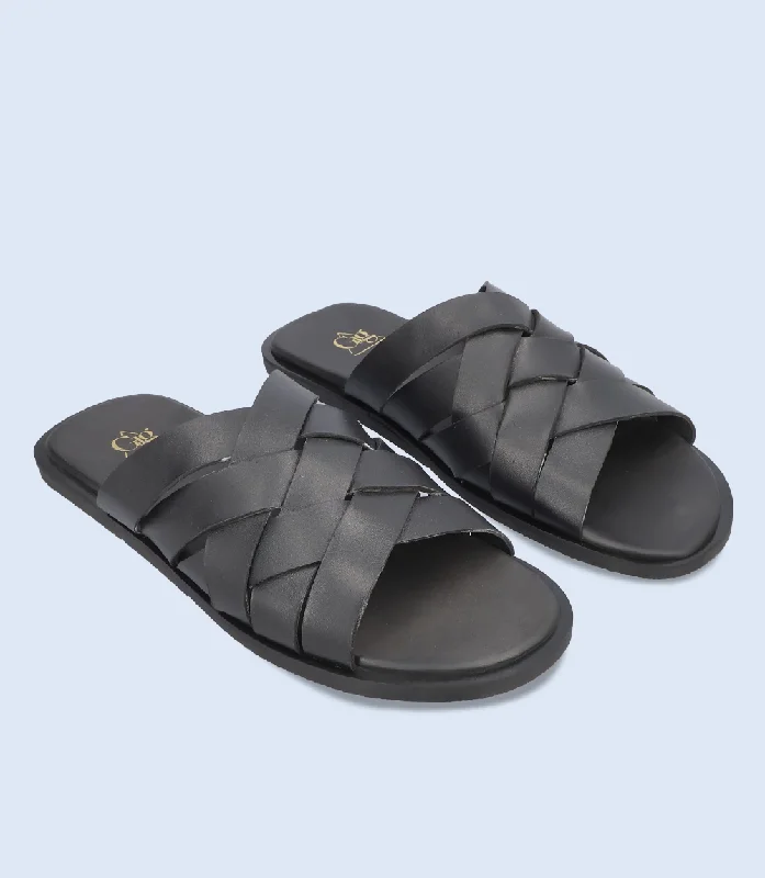 Men's Trendy Boots BM6188-BLACK-Men Slipper
