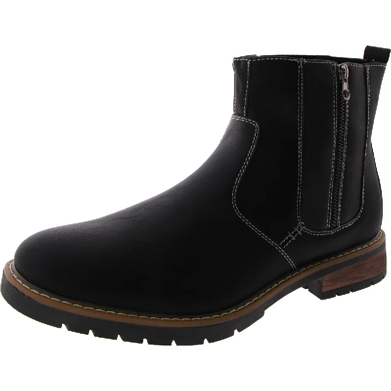 Men's High-Quality Boots Vance Co. Mens Pratt Faux Leather Ankle Chelsea Boots