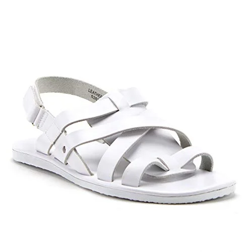 Men's Adaptive Fit Shoes Men's 52626 Leather Roman Gladiator Criss Cross Sling Back Sandals Men's Adaptive Fit Shoes Men's 52626 Leather Roman Gladiator Criss Cross Sling Back Sandals