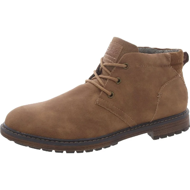 Men's Sporty Shoes Bullboxer Mens Faux Leather Lace-Up Chukka Boots
