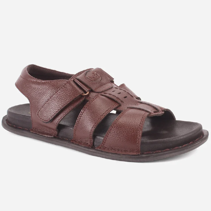 Fashion-Forward Shoes For Men Men's "TEVIA" Leather Comfy Flats Summer Sandals
