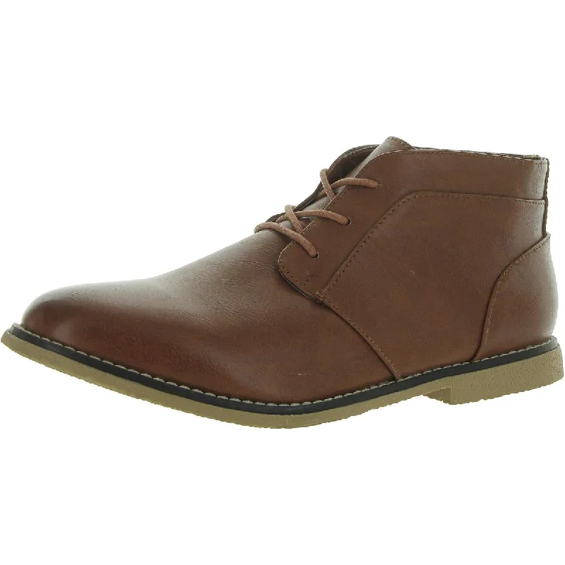Men's Casual Shoes London Fog Mens BROADSTREET 2 Faux Leather Lace Up Chukka Boots