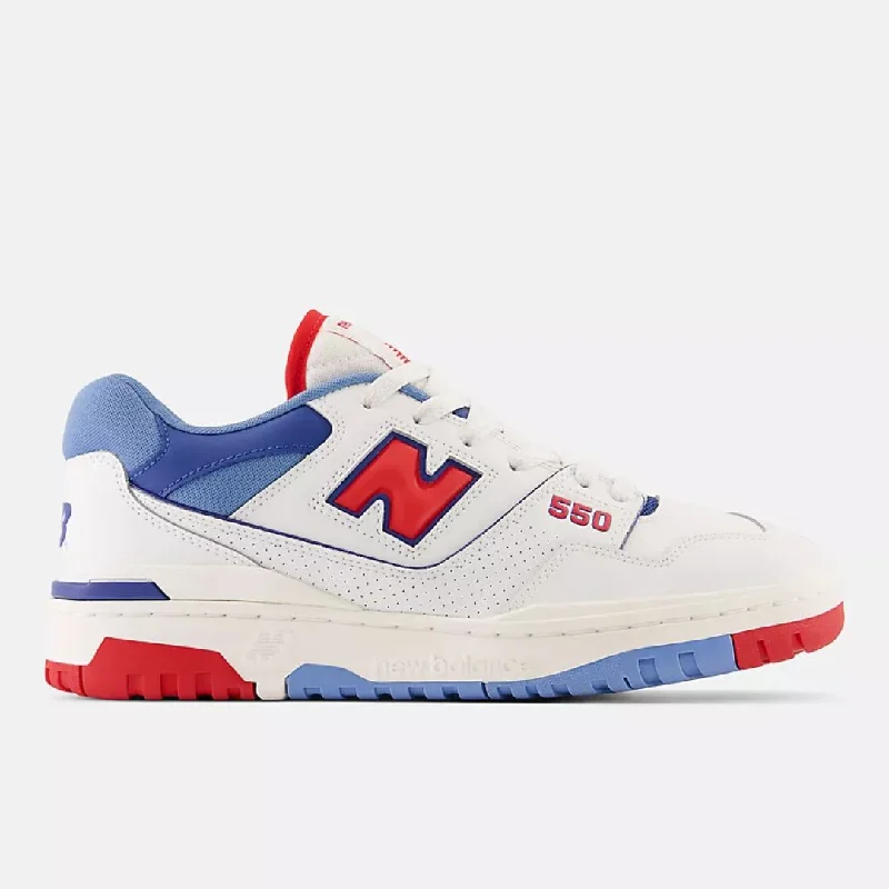 Men's Durable Boots 550 Sneaker (White + True Red + Atlantic Blue)