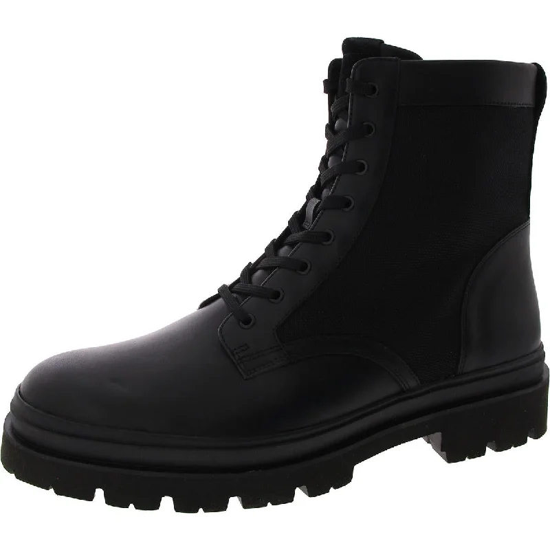 Men's Flexible Sole Boots Vince Mens Leather Lace Up Combat & Lace-Up Boots