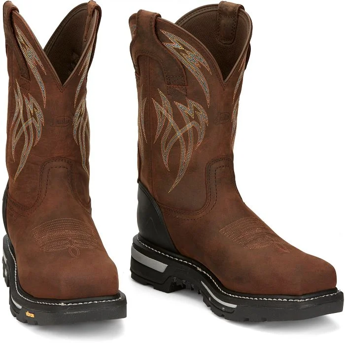 Men's Shock-Resistant Shoes JUSTIN MENS FRONTLINE HIGHVIZ COMPOSITE TOE WORKBOOTS STYLE CR2152 Men's Shock-Resistant Shoes JUSTIN MENS FRONTLINE HIGHVIZ COMPOSITE TOE WORKBOOTS STYLE CR2152