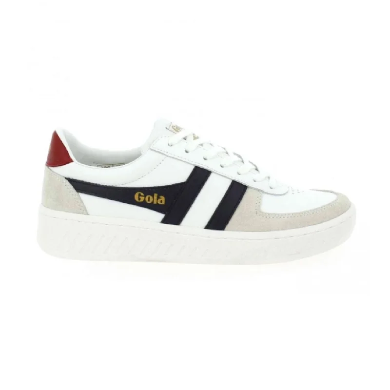Fashion-Forward Shoes For Men Grandslam Classic Sneakers (White + Navy + Deep Red)