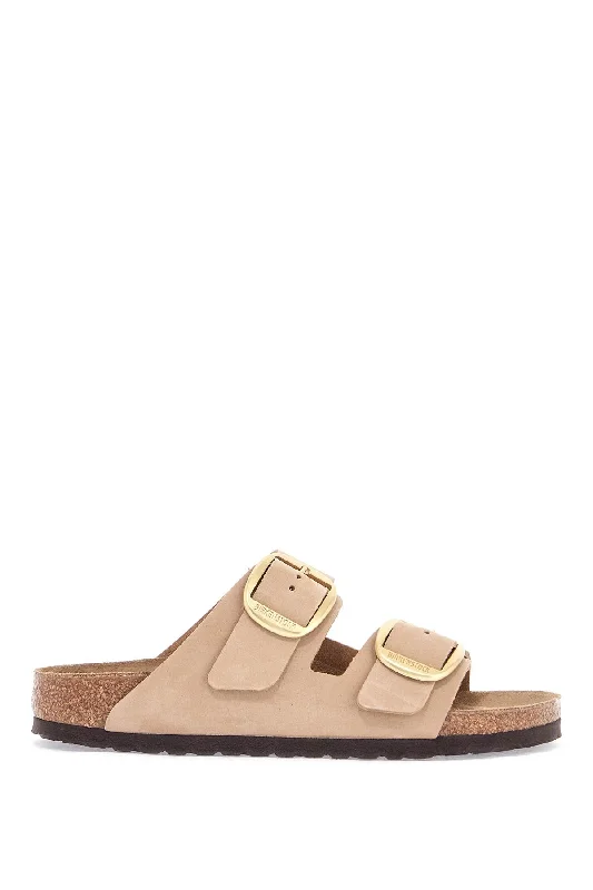 Men's Modern Shoes Birkenstock Nubuck Leather Sandals Sandcastle With Golden Buckles