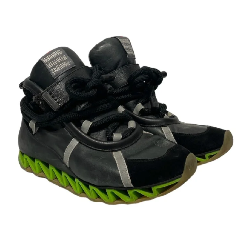 Men's Casual Shoes BERNHARD WILLHELM/Hi-Sneakers/US 9/Leather/GRY/Green Sole Thick Lace