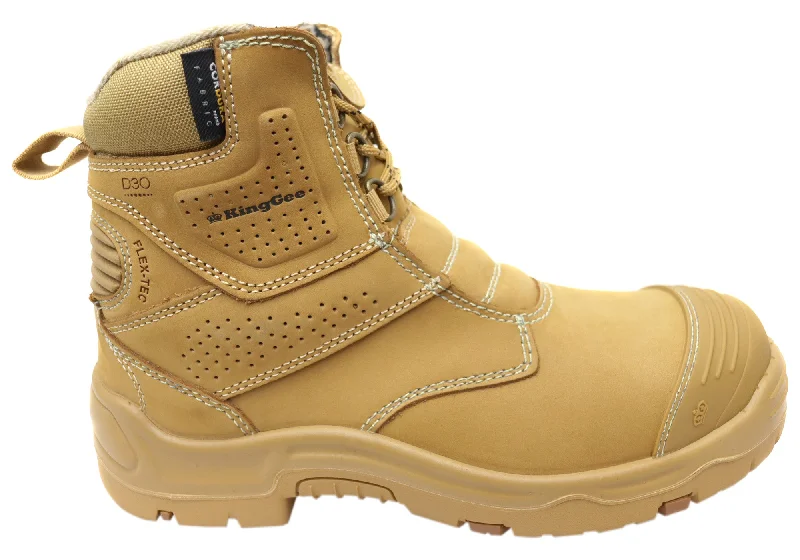 Men's All-Season Boots KingGee Mens Bennu Pro 6 Comfortable Leather Work Boots Wheat Men's All-Season Boots KingGee Mens Bennu Pro 6 Comfortable Leather Work Boots Wheat