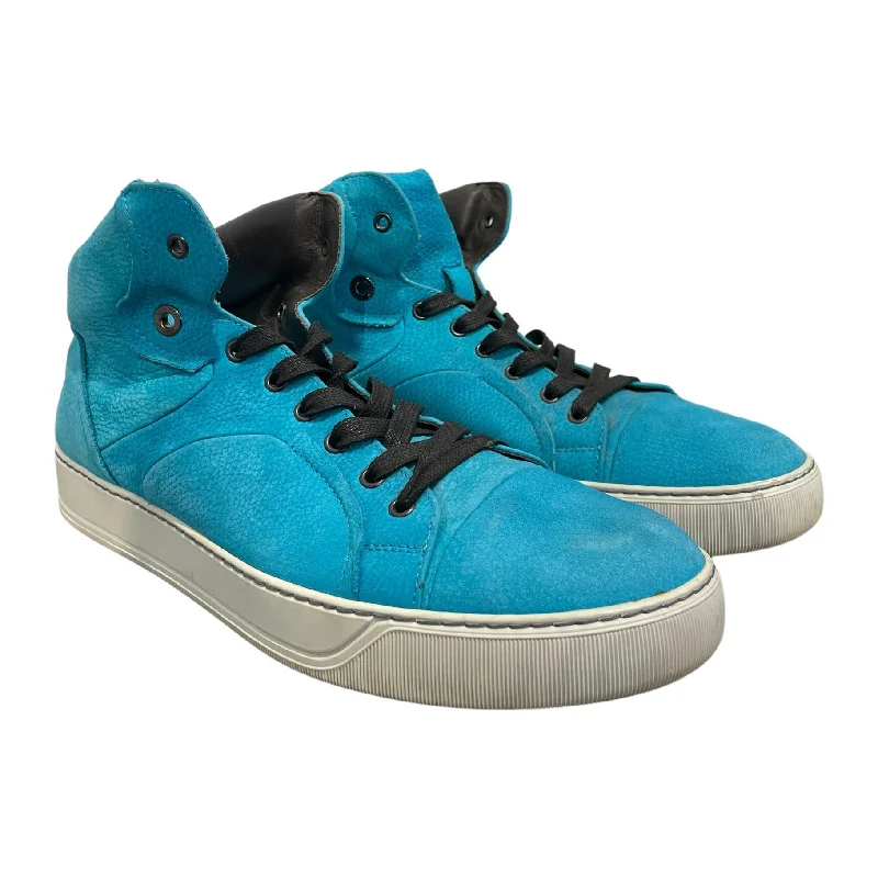 Men's Stylish Shoes LANVIN/Hi-Sneakers/US 8/Leather/BLU/