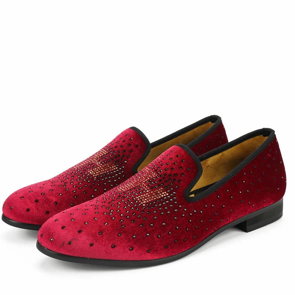 Clearance Sale On Trendy Footwear While Supplies Last Men's Spring Solid Velvet Crystal Decor Slip-on Partywear Loafers Clearance Sale On Trendy Footwear While Supplies Last Men's Spring Solid Velvet Crystal Decor Slip-on Partywear Loafers