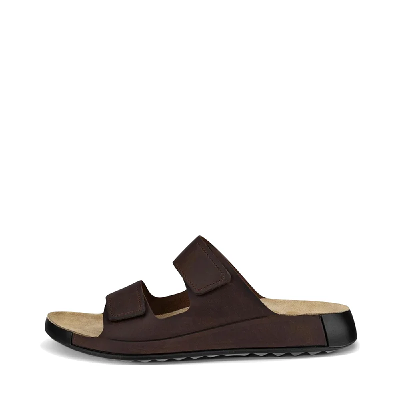 Men's Sporty Boots Ecco Men's Cozmo Slide Sandal in Potting Soil Brown