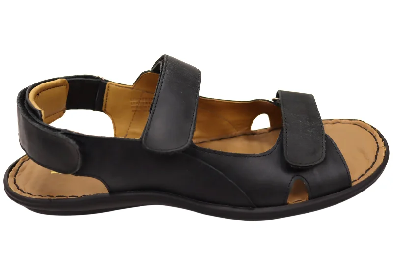 Men's Ergonomic Boots Opananken Miles Mens Comfortable Leather Adjustable Sandals