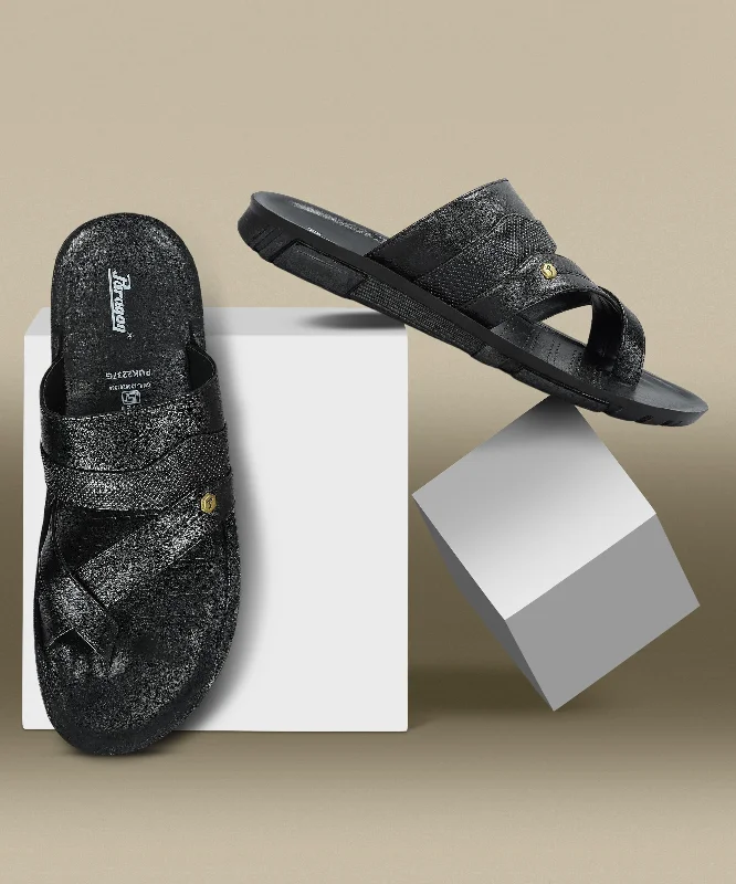 Men's Waterproof Shoes Paragon Men's Slip-on Black Sandals for Men | Comfortable Sole & Durable
