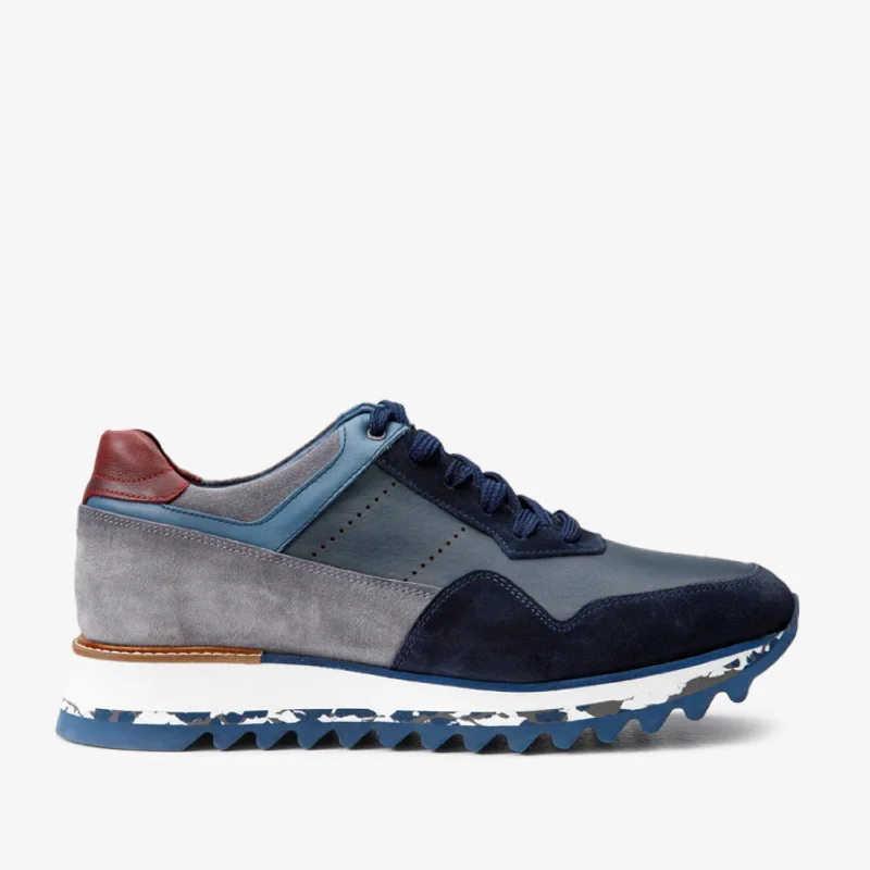 Men's Modern Boots The Hoskova Navy Blue Leather Men Sneaker