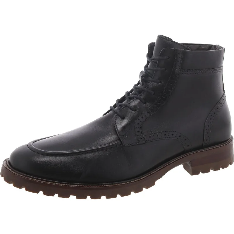 Men's Cozy Shoes Johnston & Murphy Mens Faux Leather High-Top Chukka Boots