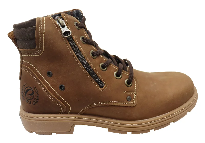 Men's Handcrafted Shoes Pegada Bounty Mens Comfortable Leather Boots Made In Brazil
