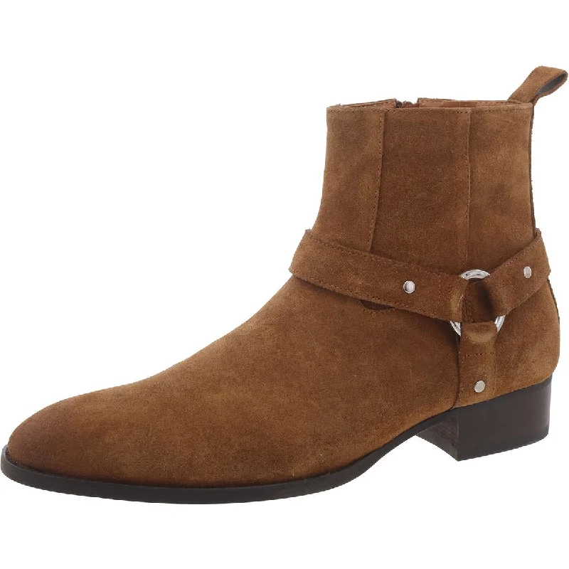 Men's Comfortable Shoes Steve Madden Mens Suede Harness Motorcycle Boots