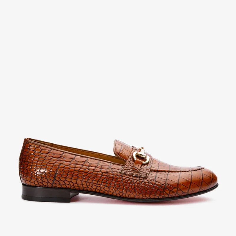 Men's Flexible Boots The Monaco Tan Leather Men Shoe Bit Loafer