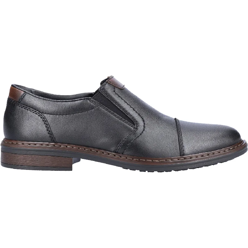 Men's Ergonomic Shoes Men's Rieker 17659-00 Dustin Schwarz/Kastanie Leather