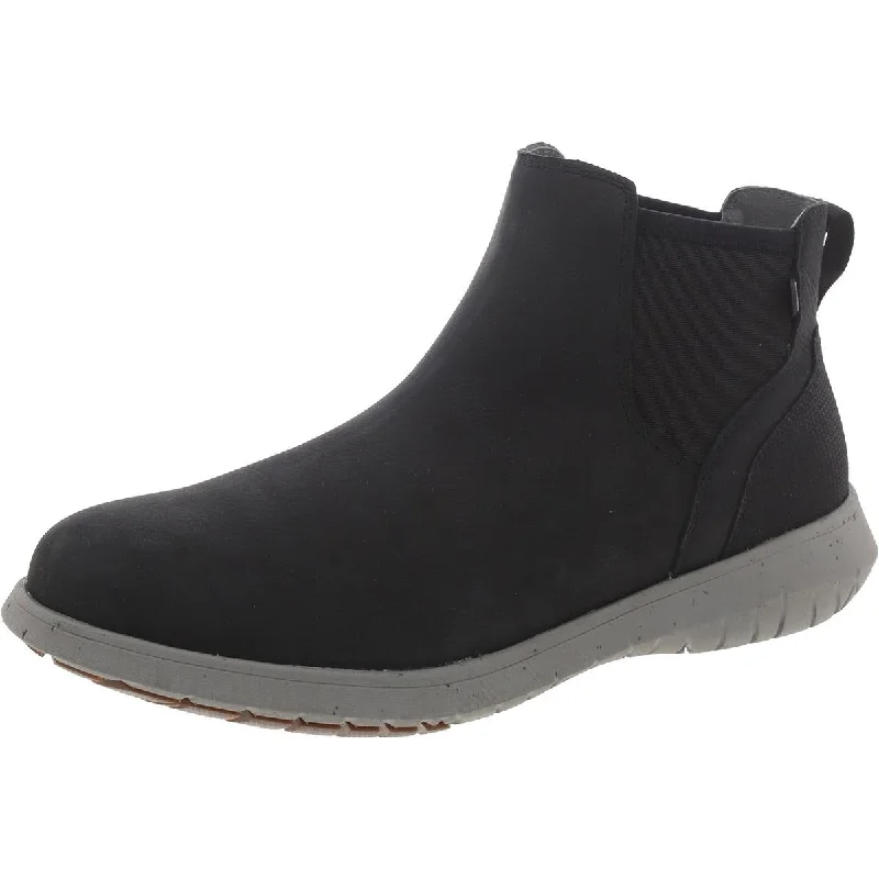 Men's Anti-Slip Boots Bogs Mens Leather Laceless Chelsea Boots