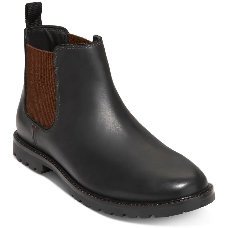 Men's Shock-Resistant Boots Midland Lug Mens Leather Round Toe Chelsea Boots