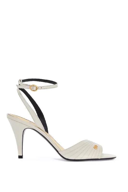 Exclusive Online Sale On Durable Shoes Valentino Garavani Ivory Goat Leather Stiletto Sandal With Striped Strap