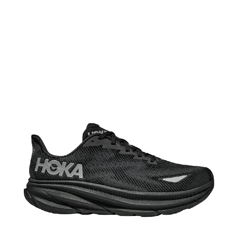 Men's Flexible Sole Boots Hoka Men's Clifton 9 GTX Sneaker in Black/Black