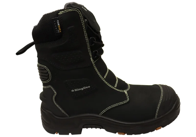 Men's Flexible Boots KingGee Mens Bennu Pro 9 Comfortable Leather Work Boots Black Men's Flexible Boots KingGee Mens Bennu Pro 9 Comfortable Leather Work Boots Black