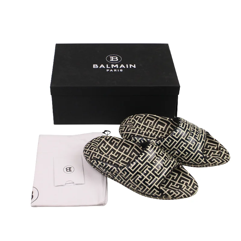 Men's Durable Boots Balmain Black/White Quilted Calfskin Leather Monogram B-IT Mules Men's Durable Boots Balmain Black/White Quilted Calfskin Leather Monogram B-IT Mules
