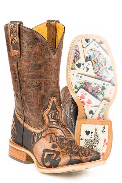 Men's Shock-Resistant Boots ROPER THE GAMBLER CARD SHUFFLE SOLE STYLE 14-020-0007-0333