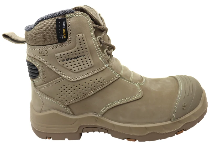 Men's Versatile Boots KingGee Mens Bennu Pro 6 Comfortable Leather Work Boots Stone Men's Versatile Boots KingGee Mens Bennu Pro 6 Comfortable Leather Work Boots Stone