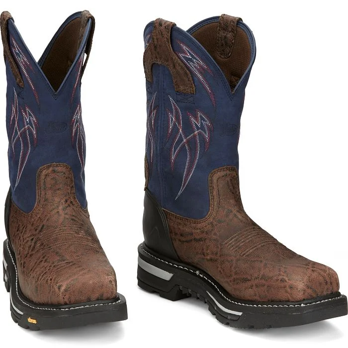 Clearance Sale On Men's Shoes JUSTIN MENS FRONTLINE HIGHVIZ COMPOSITE TOE WORKBOOTS STYLE CR2153