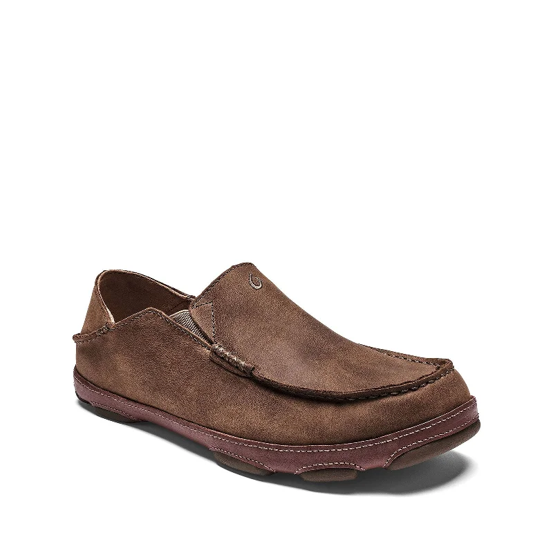 Men's Moisture-Wicking Boots Men's Shoes OluKai MOLOA Leather Slip On Loafers 10128-2733 RAY / TOFFEE Men's Moisture-Wicking Boots Men's Shoes OluKai MOLOA Leather Slip On Loafers 10128-2733 RAY / TOFFEE