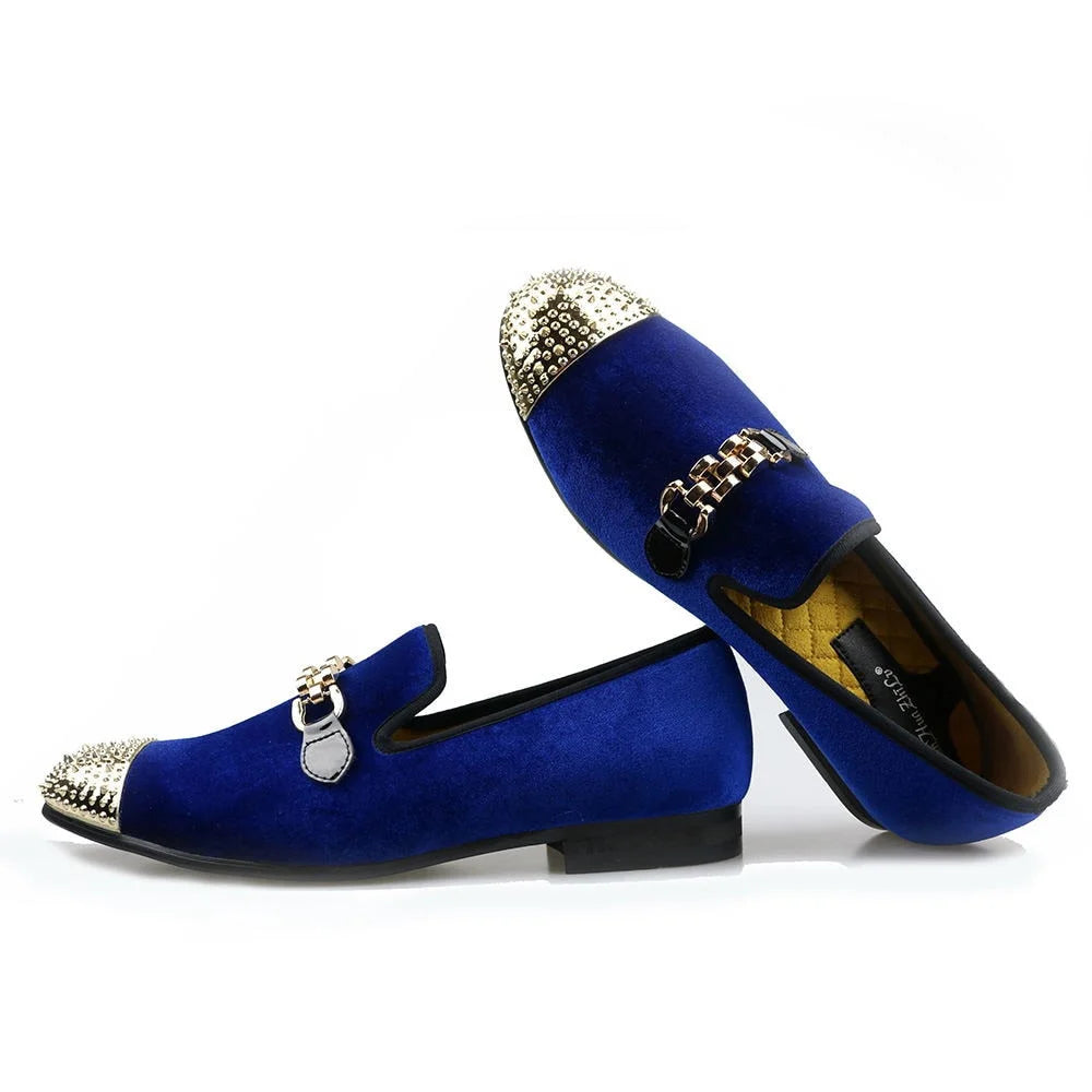 Men's Fashionable Shoes Men's Casual Velvet Gold Chain Toe Breathable Slip-On Party Loafers Men's Fashionable Shoes Men's Casual Velvet Gold Chain Toe Breathable Slip-On Party Loafers