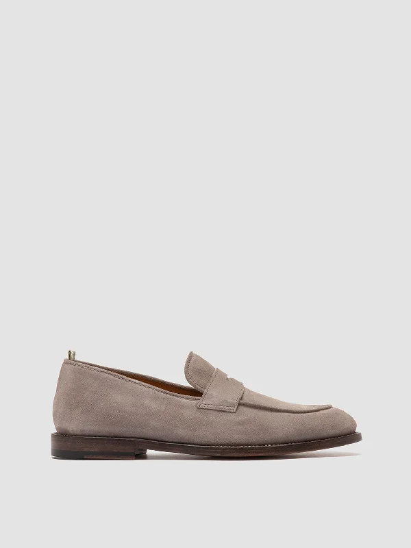 Limited-Time Offer On Premium Shoes OPERA 001 - Taupe Suede Penny Loafers