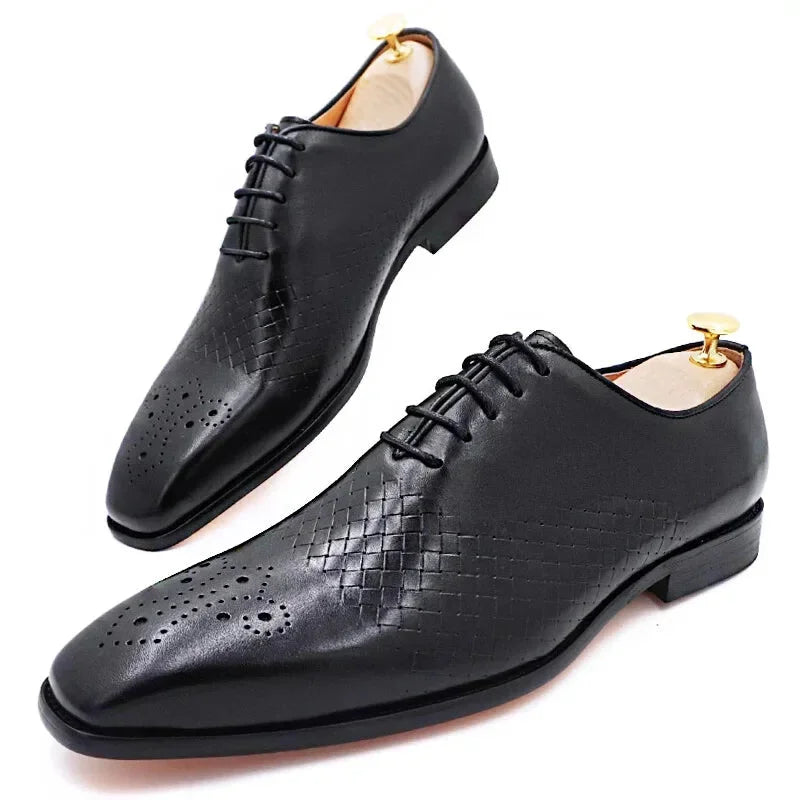 Men's Odor-Resistant Shoes Men's Italian Lace Up Cross Weave Genuine Leather Wedding Office Dress Shoes Men's Odor-Resistant Shoes Men's Italian Lace Up Cross Weave Genuine Leather Wedding Office Dress Shoes