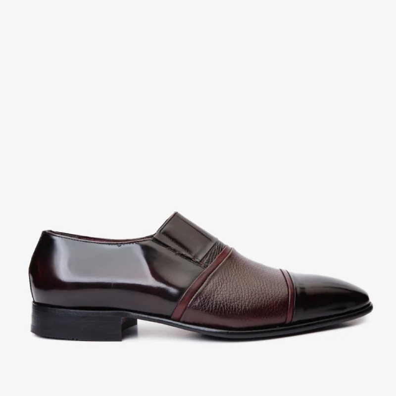 Men's All-Season Boots The Everest Burgundy & Burneshed Leather Cap Toe Dress Loafer Men Shoe Men's All-Season Boots The Everest Burgundy & Burneshed Leather Cap Toe Dress Loafer Men Shoe