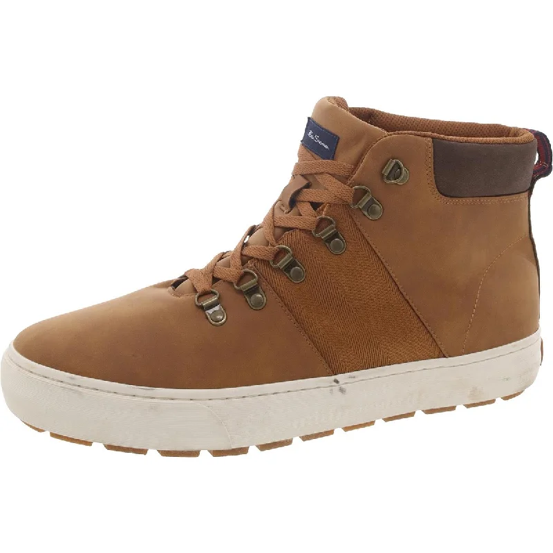 Men's Modern Shoes Ben Sherman Mens Faux Leather Lugged Sole Hiking Boots