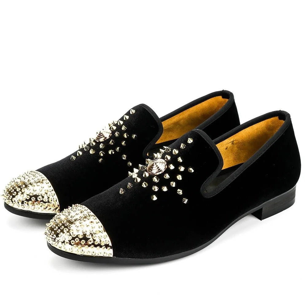Men's Flexible Sole Shoes Men's Autumn Casual Velvet Rivet Golden Toes Breathable Loafers Men's Flexible Sole Shoes Men's Autumn Casual Velvet Rivet Golden Toes Breathable Loafers