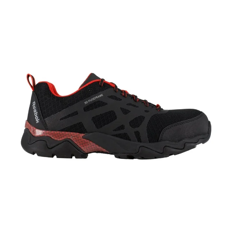 Men's Cushioned Shoes Reebok Work Men's Athletic Beamer Work Shoe Composite Toe - Black/Red Trim Men's Cushioned Shoes Reebok Work Men's Athletic Beamer Work Shoe Composite Toe - Black/Red Trim