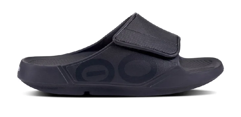 Men's High-Quality Shoes OOFOS Men's OOahh Sport Flex Sandal Black Matte